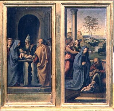 De besnijdenis en de geboorte door Fra Bartolomeo