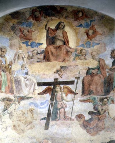 Het Laatste Oordeel, detail met Christus in Majesteit door Fra Bartolomeo