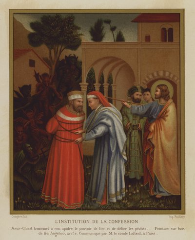De Instelling van de Biecht door Fra (after) Angelico