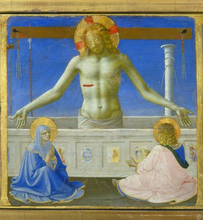 Christus staande in zijn graf (opstanding) - onderste deel (predella) van de 