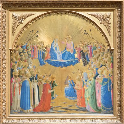 Verheerlijking van de Maagd met engelen en heiligen door Fra (c.1387 1455) Angelico