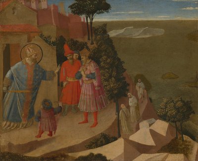Sint Romuald weigert keizer Otto III de toegang tot de kerk door Fra (c.1387-1455) Angelico