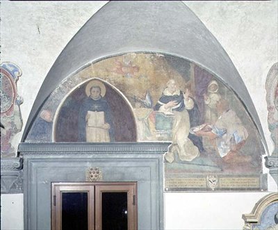 De wonderbaarlijke ontdekking van de sleutel tot de gordel van St. Antoninus, lunet door Fra (c.1387 1455) Angelico
