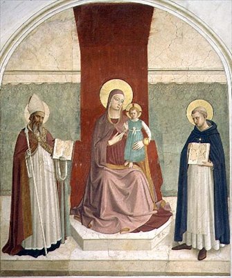 De Maagd en het Kind op de troon met SS. Zenobius en Thomas door Fra (c.1387 1455) Angelico