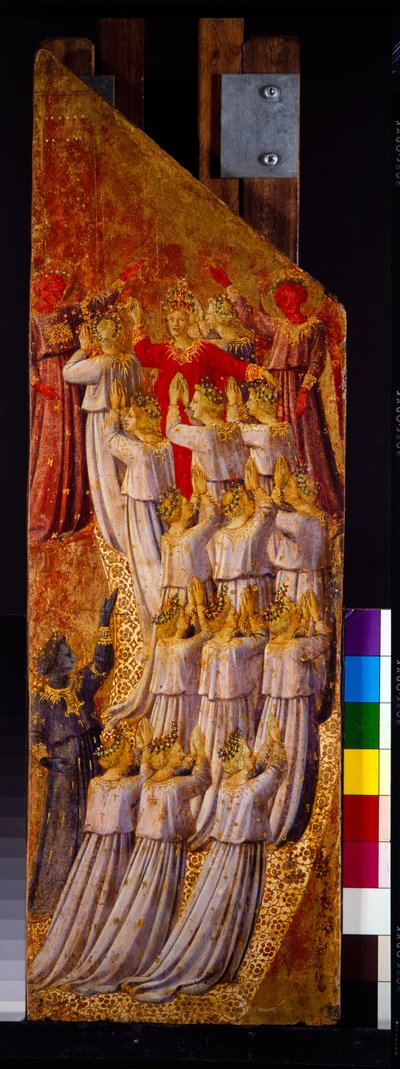 Twee panelen van het Laatste Oordeel met de Hemelvaart en de Neerdaling in de Hel door Fra (c.1387 1455) Angelico