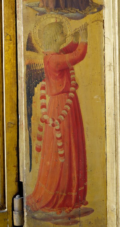 Engel die een trompet speelt (detail) door Fra  Angelico