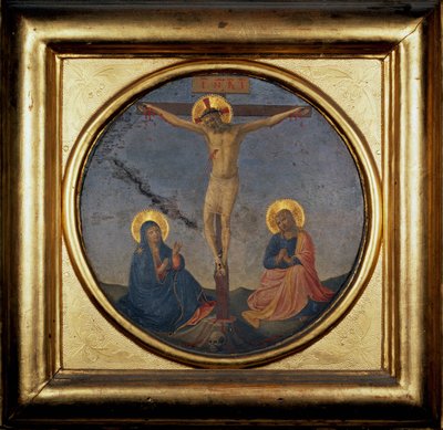 Kruisiging van Christus tussen de Maagd en Maria Magdalena door Fra  Angelico