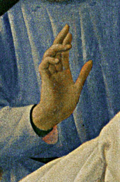Detail van Santa Trinita Altaarstuk, lijst en pinakels door Lorenzo Monaco (Piero di Giovanni) (c.1370-1425) voltooid c.1434 door Fra  Angelico