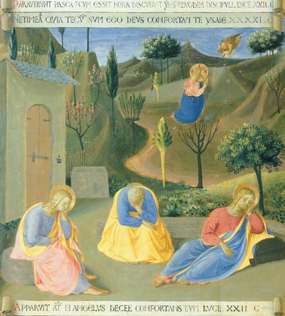 Inzetstuk met bidden in de tuin, paneel van de Armadio degli Argenti (Zilveren Kist) met het leven van Jezus door Fra (c.1387 1455) Angelico