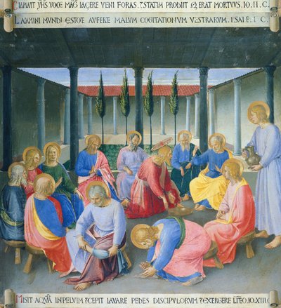 Inzetstuk met de voetwassing, paneel van de Armadio degli Argenti (Zilveren Kist) met het leven van Jezus door Fra (c.1387 1455) Angelico