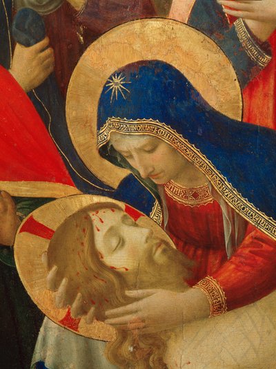 Rouw om de dood van Christus, detail van de Maagd Maria door Fra  Angelico
