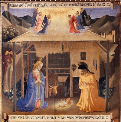 Leven van Christus: de Geboorte, Armadio degli Argenti door Fra  Angelico