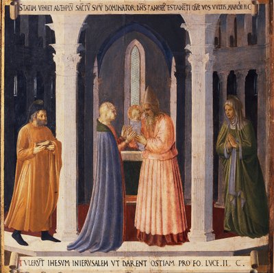 Leven van Christus: de presentatie van Jezus in de tempel, Armadio degli Argenti door Fra  Angelico