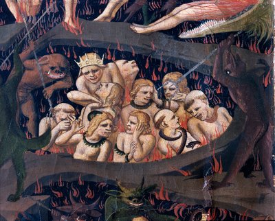 Het laatste oordeel: Hel (tempera op hout) door Fra  Angelico