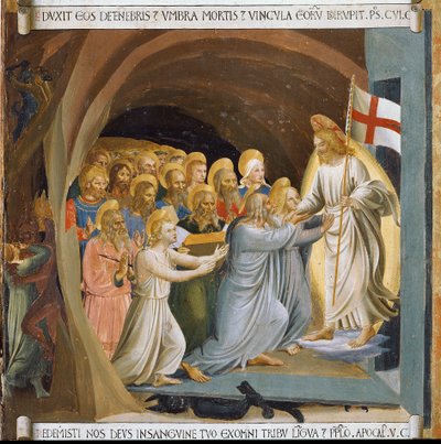 De afdaling van Christus in het voorgeborchte door Fra  Angelico