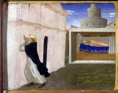 De droom van Innocentius III - het onderste deel (de predella) van de 