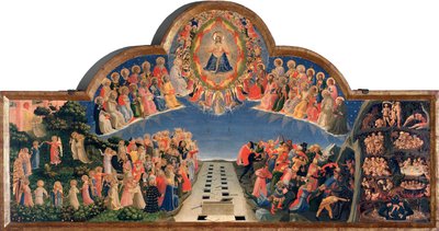 Het laatste oordeel Jezus Christus in een mandorla door Fra  Angelico