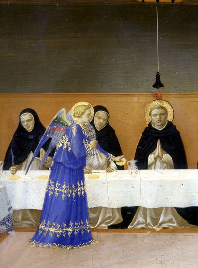 De maaltijd van de monniken geserveerd door de engelen - het onderste deel (de predella) van de 