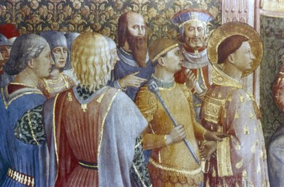 De veroordeling van St. Laurentius door keizer Valerianus door Fra (c.1400 55) Angelico
