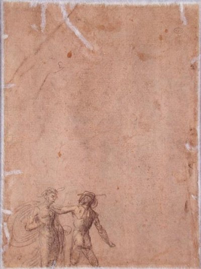 Twee figuren (verso) door Fra 1472 1517 Bartolommeo