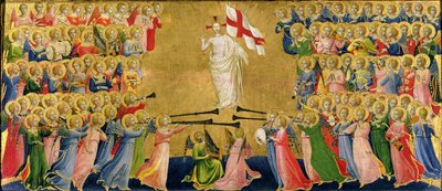 Christus verheerlijkt in het hemelse hof, 1423-24 (detail) door Fra Angelico
