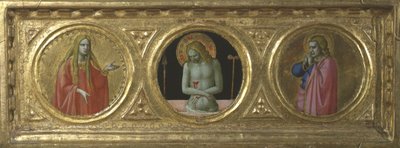 Christus als Man van Smarten geflankeerd door Heilige Maria Magdalena en Heilige Johannes de Evangelist door Fra Angelico