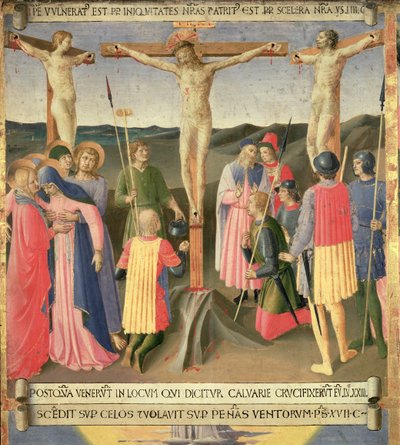 Christus aan het kruis tussen de twee dieven (detail) door Fra Angelico