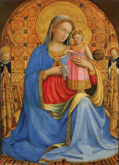 Duits: Maria mit dem Kind und Heiligen Madonna met kind door Fra Angelico