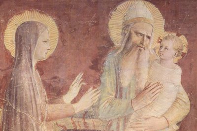 De presentatie in de tempel, detail door Fra Angelico