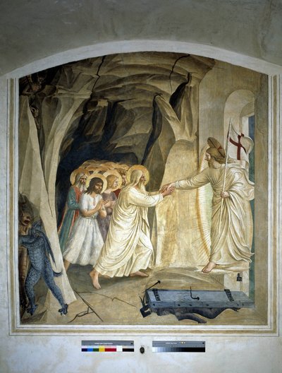 De afdaling in de limbo. Fresco van Guido di Pietro door Fra Angelico