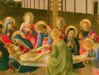 Rouw over de dode Christus, 1436-41 (detail) door Fra Angelico