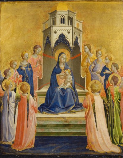 Madonna met kind en twaalf engelen door Fra Angelico
