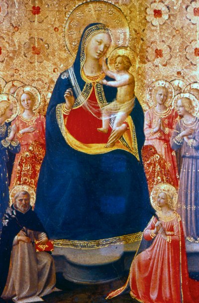 Madonna en Kind met heiligen, midden 15e eeuw door Fra Angelico