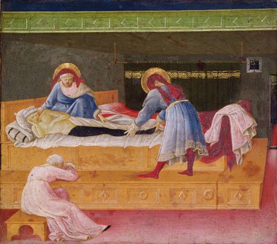 Heiligen Cosmas en Damian Genezen Justinus, 1445 door Fra Angelico