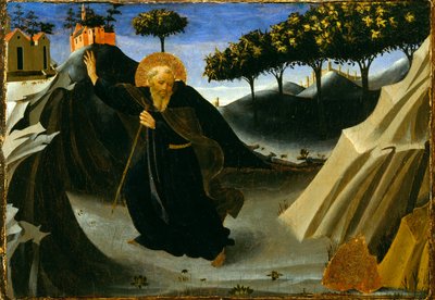 St. Antonius Abt ontwijkt de massa goud, 1430s door Fra Angelico