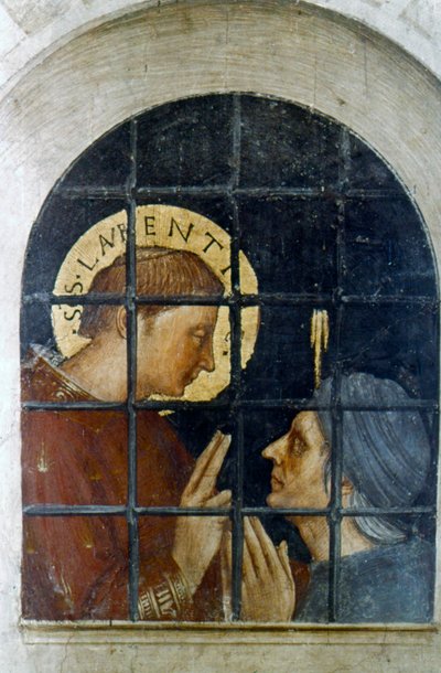 St. Laurentius bekeert zijn cipier, begin 15e eeuw door Fra Angelico