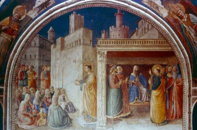 St. Stefanus Prediking, midden 15e eeuw door Fra Angelico