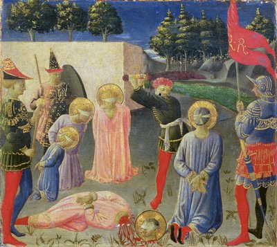 De onthoofding van St. Cosmas en St. Damian, (detail) door Fra Angelico