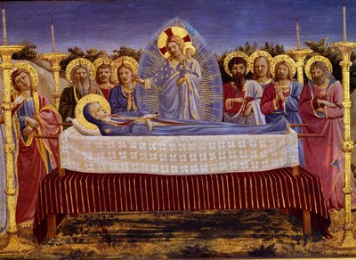 De Dood van de Maagd (detail) door Fra Angelico