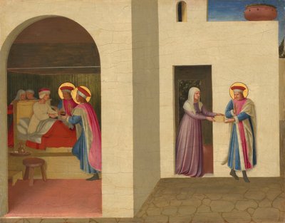 De genezing van Palladia door Sint Cosmas en Sint Damianus, ca. 1438-1440 door Fra Angelico