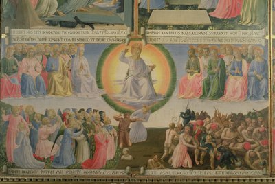Het Laatste Oordeel (detail) van paneel vier van de Zilveren Schatkamer van Santissima Annunziata, c.1450-53 door Fra Angelico