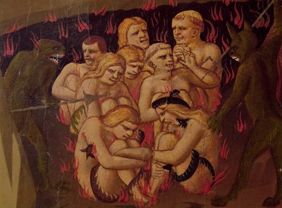 Het Laatste Oordeel, detail van de verdoemden in de hel, ca. 1431 door Fra Angelico