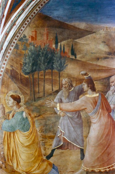 De steniging van St. Stefanus, midden 15e eeuw door Fra Angelico