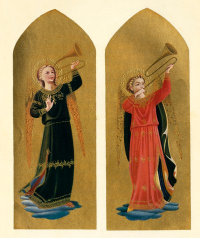 Twee Engelen met Trompetten door Fra Angelico