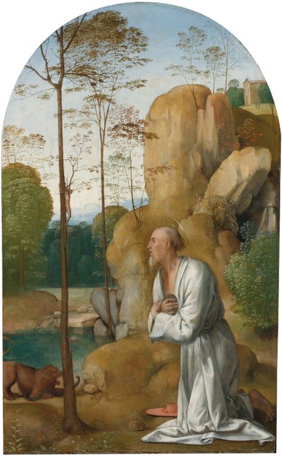 Sint Hiëronymus in de wildernis door Fra Bartolomeo