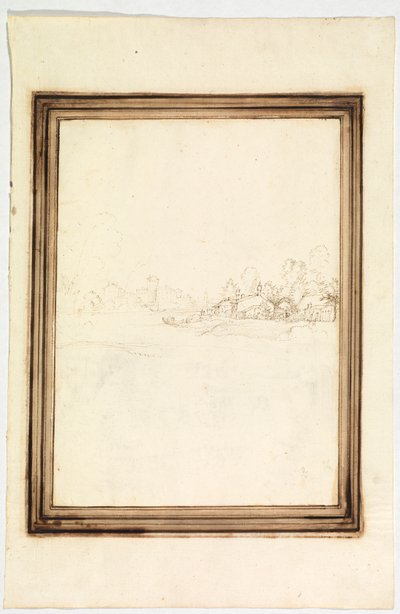 Stad aan de oevers van een rivier door Fra Bartolomeo