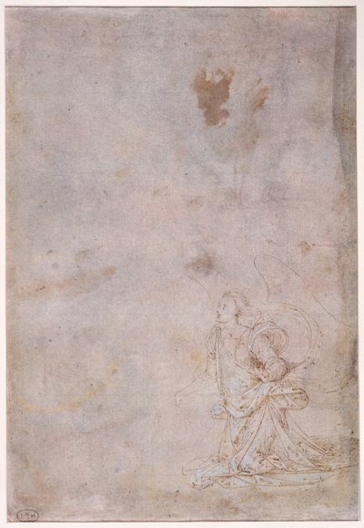 Een knielende engel door Fra Bartolommeo