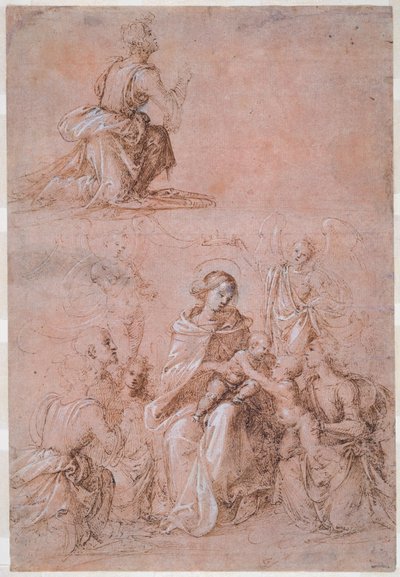 De Maagd en het Kind omringd door heiligen en engelen door Fra Bartolommeo