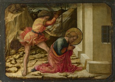 Onthoofding van Sint Jacobus de Meerdere Predella Paneel van het Pistoia Santa Trinità Altaarstuk door Fra Filippo Lippi