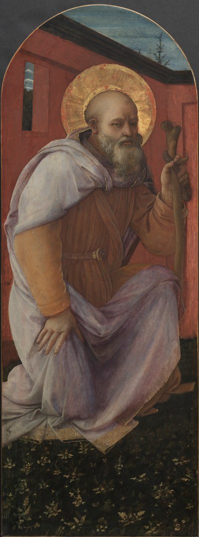 Paneel van een drieluik: St. Antonius Abt, 1458 door Fra Filippo Lippi